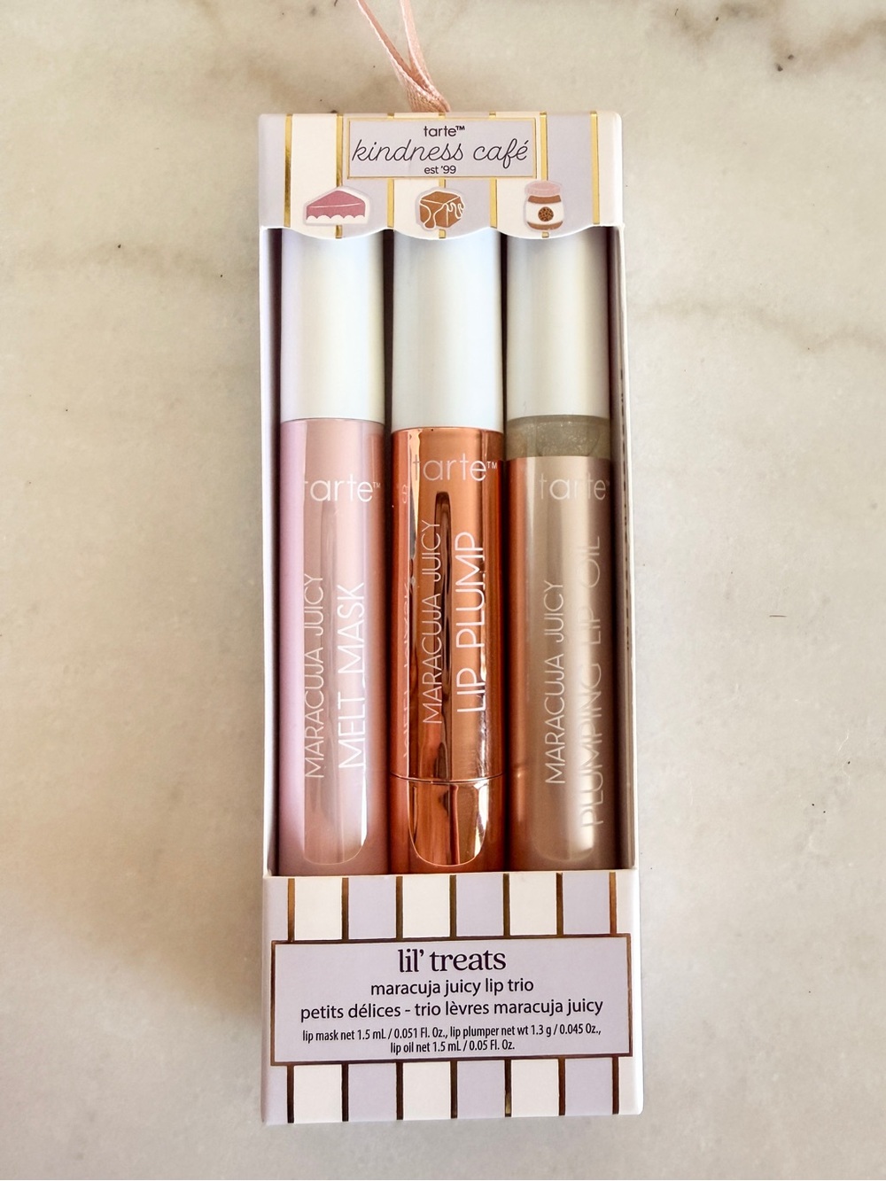 NEW - tarte Maracuja Juicy Lip Trio Kindness Café lil’ Treats Set